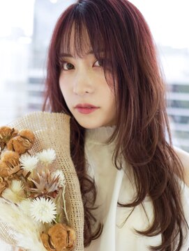 ラフィスヘアー アール 川西店(La fith hair R) 【La fith】ピンクブラウン×くびれヘア