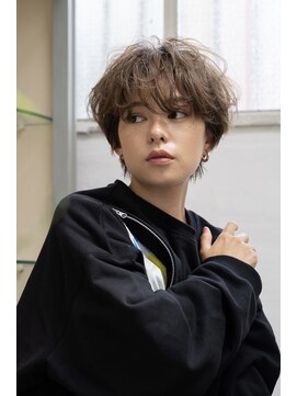 ゼロナナ バイ アフロート(07 by afloat) 【AKIHIRO】ミニウルフテラコッタデジタルパーマショート