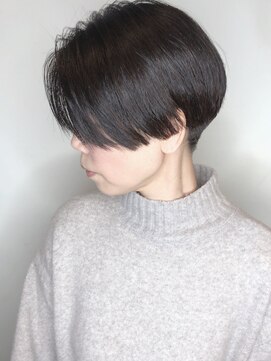 モリオフロムロンドン 原宿本店(morio from London) 【モリオ原宿】黒髪ハンサムショート前髪なし襟足刈り上げ