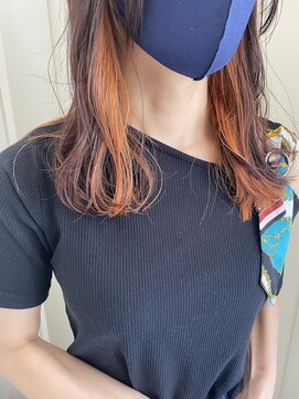 ヘアーデザイン リボン(hair design Ribon) インナーカラー&オレンジ