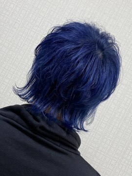 グランデ(grande) 束感マッシュウルフ/ブルーカラー