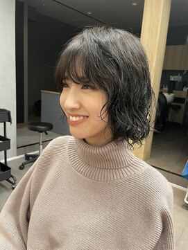 サンド 表参道(sand) ショートボブパーマ20代30代40代イヤリングカラー大人可愛い