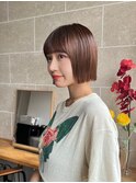 黒髪/グレーベージュ/レイヤーロング/前髪パーマ[鹿児島中央駅]