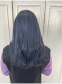 暗髪ネイビーカラー