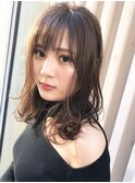 韓国カール/顔周りレイヤーカット/ブリーチなし◎シアカラー