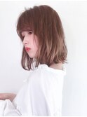 Say.黒髪ボブルフネビージュ小顔ワンレンぱっつん前髪ミディアム