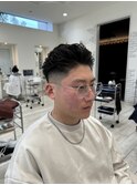 フェードオールバックパーマ　リバースパーマ極道パーマ刈り上げ