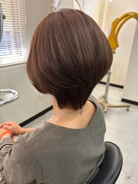 アンド 天王寺店(AND) 大人くびれショート小顔暗髪似合わせカット白髪染め