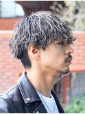 原宿ハイライト波巻きスパイラルパーマグランジヘアマッシュ30代