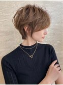 くすみベージュ/ショート/前髪/レイヤー/髪質改善/縮毛矯正/池袋