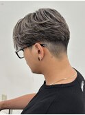 ハイライト 白髪ボカシ メッシュキャップ センターパート