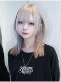 前髪カットくびれミディハイトーンダブルカラー_F1262