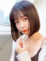 トレフル 東岸和田店(Trefle) 小顔透明感カラー愛されレイヤーボブヘーゼルブラウン大人可愛い