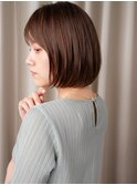 オリーブベージュブリーチなしナチュラルショートボブ30代40代X