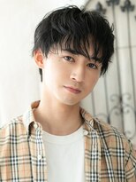 モッズヘアメン 札幌月寒店(mod's hair men)&nbsp;爽やか学生アッシュブラックくせ毛風ルーズショート20代30代n