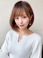 大人かわいいひし形ボブ小顔ことりベージュコンマヘアグレージュ