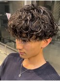 ツイストスパイラルパーマ波巻きスパイラル刈り上げマッシュ