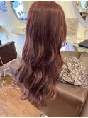 ブリーチ１回でつくるピンクベージュ