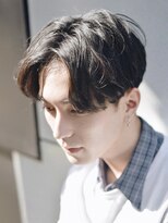 センターパートニュアンスパーマワンカールパーマ韓国コンマヘア