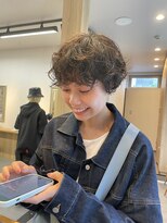 サンド 表参道(sand)&nbsp;ショートボブパーマ20代30代40代イヤリングカラー大人