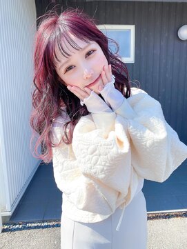 ハロー(...Hello) ピンクカラー カシスピンクカラー 暖色カラー レイヤーカット