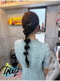 【ヘアセット】 上品で可愛いパールアクセ付き編みおろし 茅ヶ崎