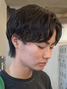 バイフィフス 原宿/表参道(by fifth) 原宿メンズマッシュウルフ無造作シャドウパーマツーブロック黒髪