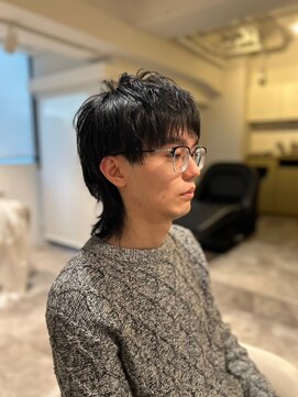 ソイクフ 四条大宮店(SOY-KUFU) アッシュブラックマッシュパーママッシュウルフウルフパーマ