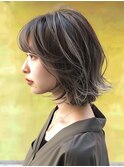 ☆ダークパープルナチュラルショートミルクブラウン髪質改善ボブ