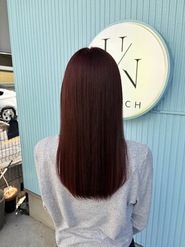 アン ブリーチ(UN BLEACH) ブリーチ無しダブルカラーでワインレッド