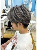 バレイヤージュ/シルバーアッシュ/アッシュグレー/20代/30代