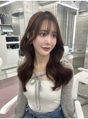 透明感ショコラグレージュ/ロングレイヤー/韓国くびれヘア