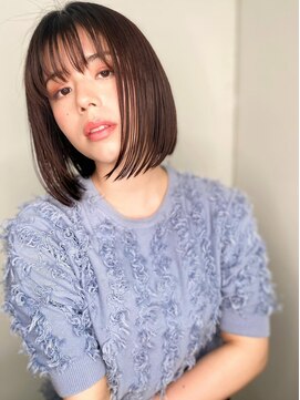 カバーヘア ブリス 大宮西口(COVER HAIR bliss) アッシュブラウン透け感切りっぱなしボブp1大宮20代30代40代