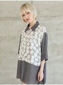 ナチュラルブロンド レイヤーボブ