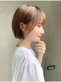 小顔大人ボブ暗めカラーミディアムデザインカラー