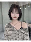 チャコール/黒髪/ブリーチなしレイヤーカット小顔顔周り韓国札幌