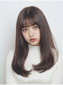 ナチュラルヘア/ワンカールロング/小顔顔周りカット
