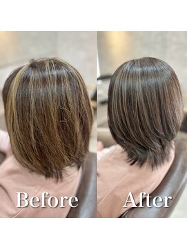 白髪ぼかし(グレージュ)白髪キレイにマイナス10歳