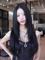 アルバム 銀座(ALBUM GINZA)&nbsp;顔周りレイヤー似合わせカットロング韓国ヘア_F41298