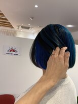 アズールサン 草加西口店(azule-sun) デザインカラー,インナーカラー,ブルー,ネイビー,ショートボブ