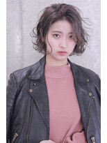 カシュカシュ(cache cache) cache cacheパッツンボブ☆外ハネのグレージュ