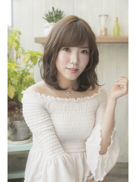 フレイムス ヘアアンドリラックス 吉川店(Frames hair&relax) ミディアム レイヤー ニュアンスカール
