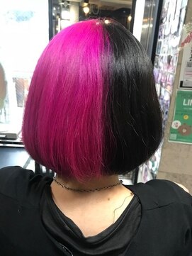王道ツートンカラー ブラック ピンク L トリックストア Trick Store のヘアカタログ ホットペッパービューティー