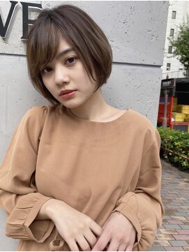 ロンドプランタン 恵比寿(Lond Printemps) 【Lond佐野】毛先パーマ小顔重めスタイルアッシュブラウンボブ