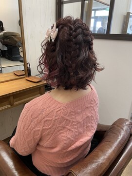 アンダーバーホワイトモデ 河内長野(_WHITE mode) ◎アレンジセットイヤリングカラーボルドーピンク河内長野千代田