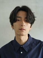 センターパートカルマヘアニュアンスパーマ韓国シャドウパーマ