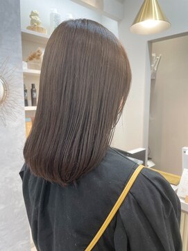 ポジ(poji) グレージュ　艶髪　髪質改善　ミディアムレイヤー