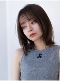 ミルクブラウン/20代30代大人かわいい/ミディアムレイヤー
