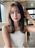 小顔 フェミニンロング メルティーカラー 似合わせカット"