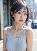 ショートボブミニウルフチェリーブラウン20代30代40代50代